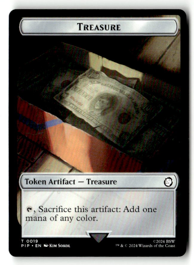 Soldier (0004) // Treasure (0019) Double-Sided Token (Back)