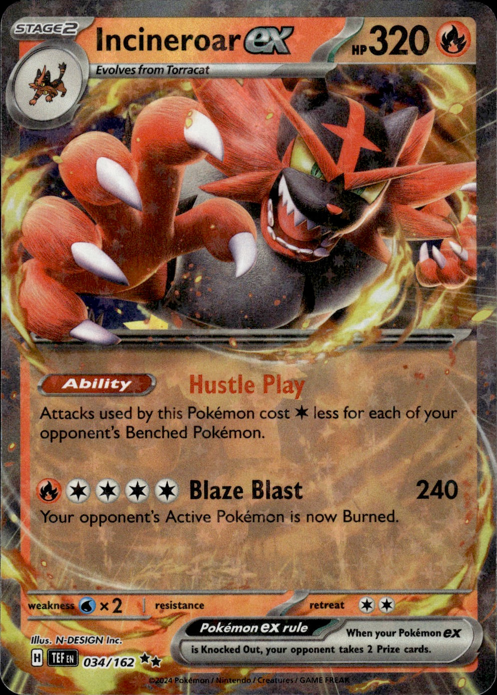 Incineroar ex - 034/162