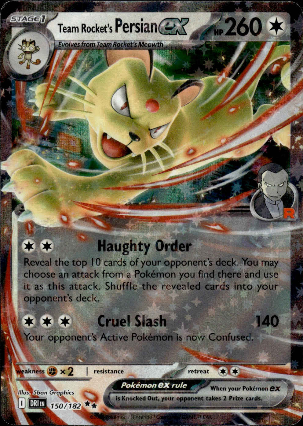 Team Rocket's Persian ex - 150/182 | Near Mint / English / Holofoil