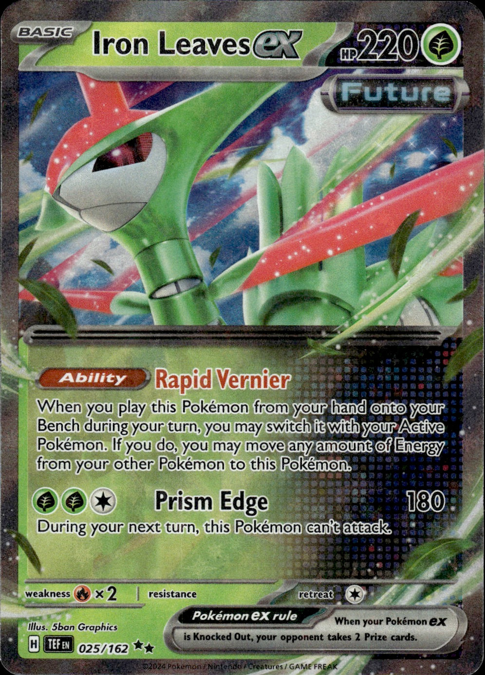 Iron Leaves ex - 025/162 | Near Mint / English / Holofoil