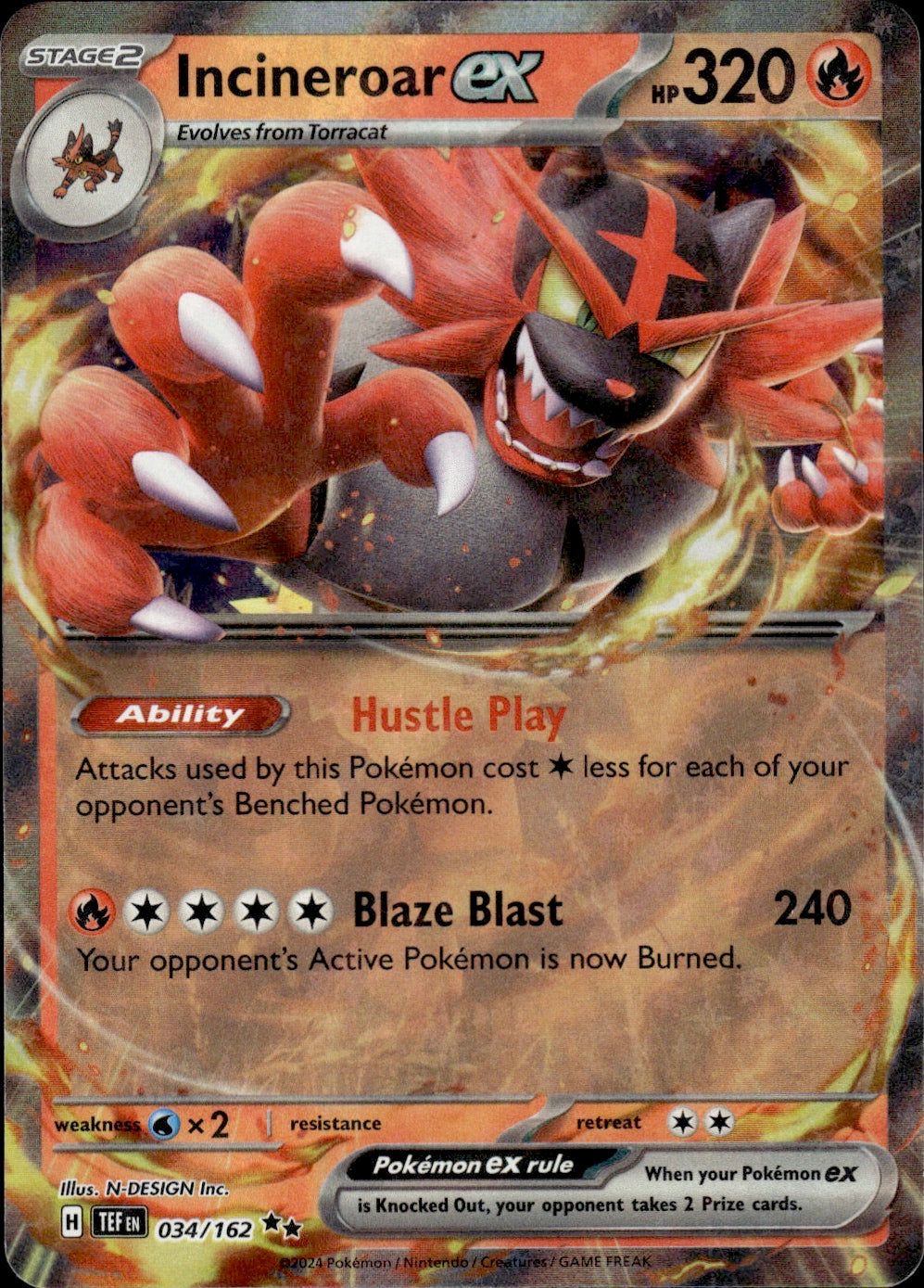 Incineroar ex - 034/162