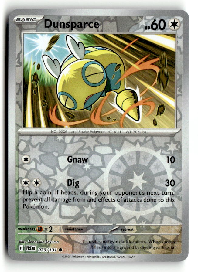 Dunsparce | Lightly Played / English / Reverse Holofoil