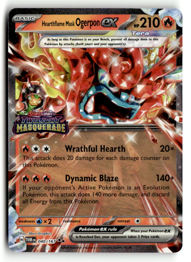 Hearthflame Mask Ogerpon ex (Twilight Masquerade Stamp)