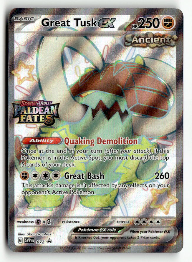 Great Tusk ex - 072 (Paldean Fates Stamped) | Near Mint / English / Holofoil