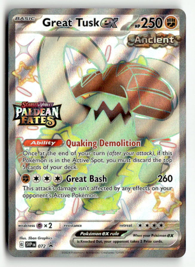 Great Tusk ex - 072 (Paldean Fates Stamped) | Near Mint / English / Holofoil
