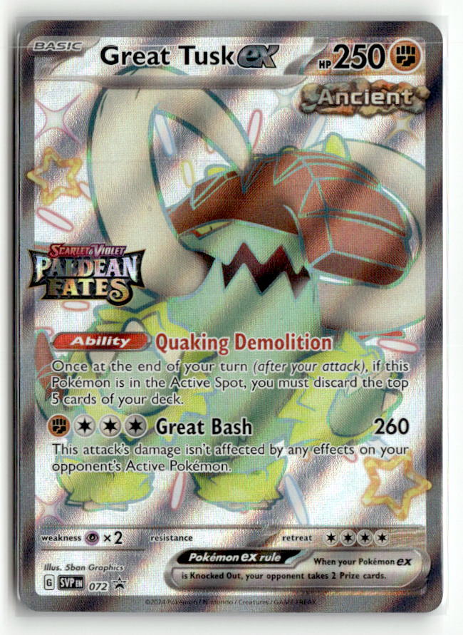 Great Tusk ex - 072 (Paldean Fates Stamped) | Near Mint / English / Holofoil