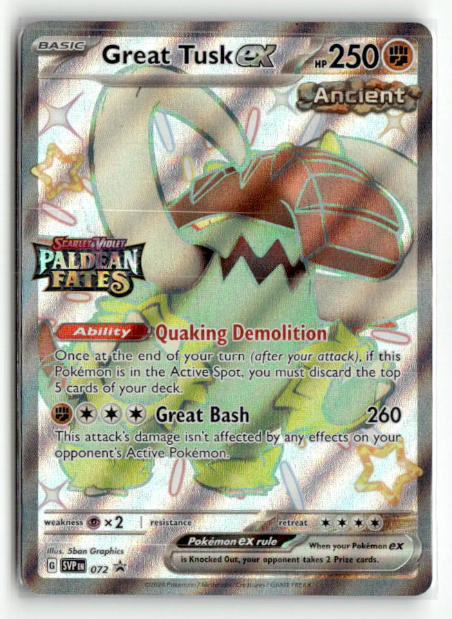 Great Tusk ex - 072 (Paldean Fates Stamped) | Near Mint / English / Holofoil