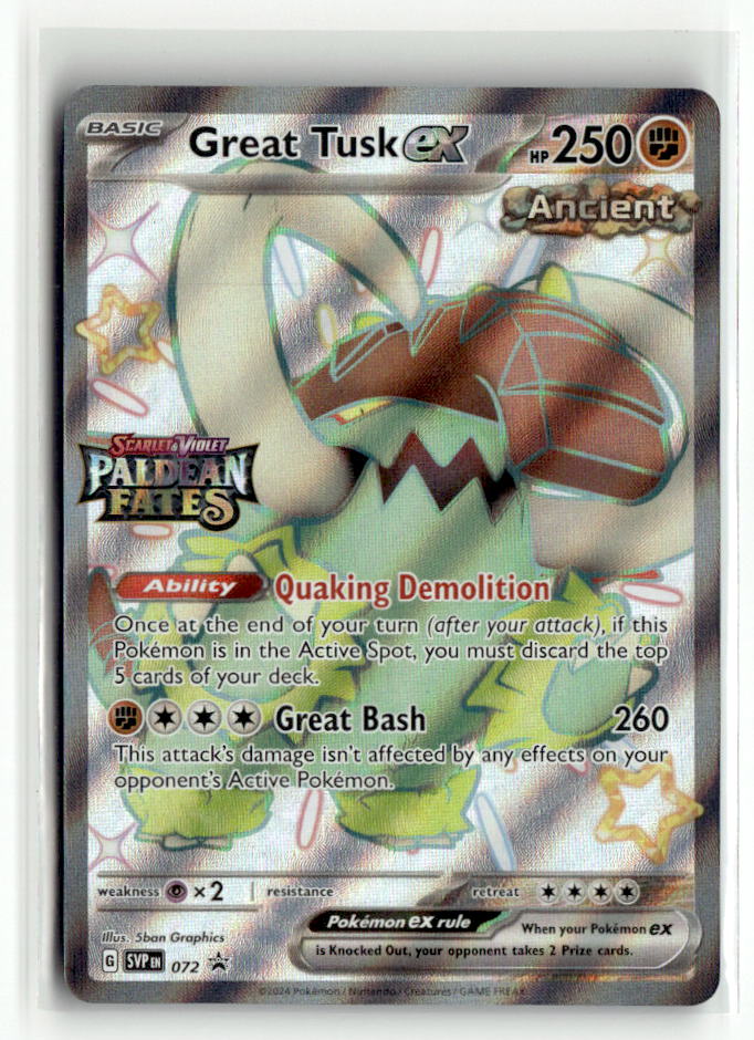 Great Tusk ex - 072 (Paldean Fates Stamped) | Near Mint / English / Holofoil